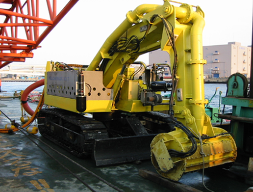 水中バックホウの無人化工事