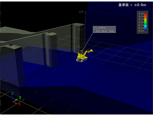水中バックホウの無人化工事
